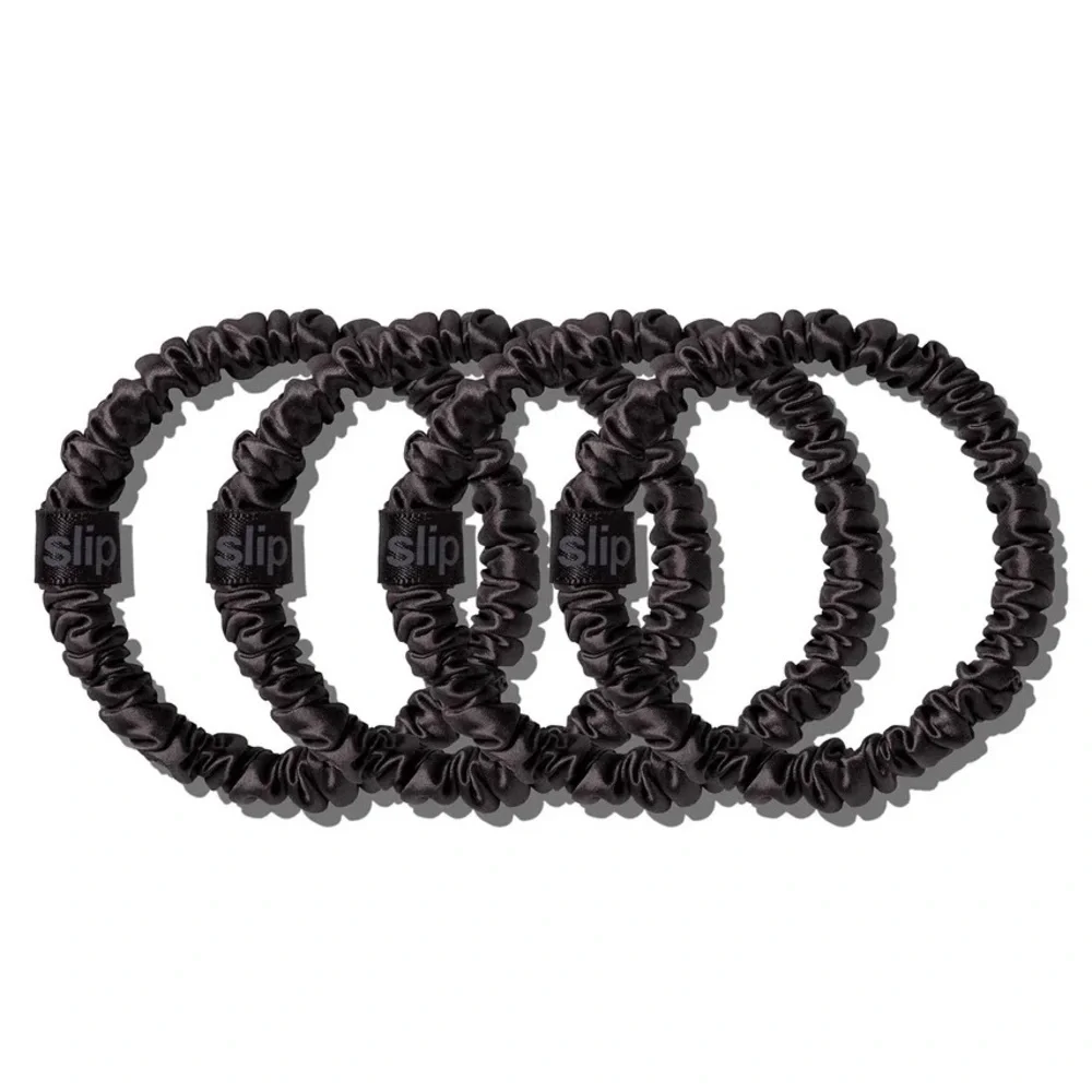 NWT 8 Slip skinny pure silk scrunchies Black & Blonde - Picture 6 of 13